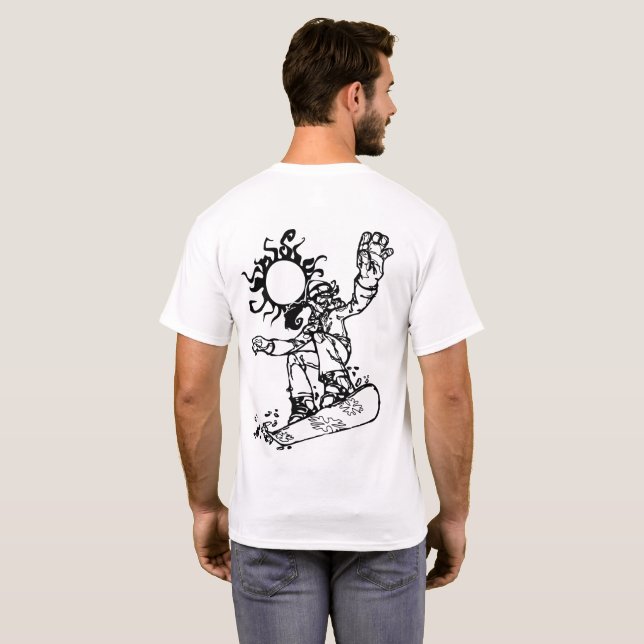 Camiseta Garota Snowboarder (Parte Traseira Completa)