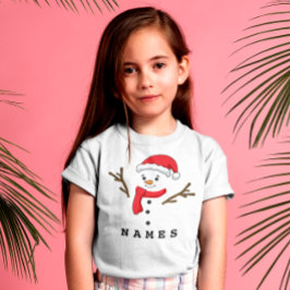 Camiseta Garota Snowman Engraçado de Natal Personalizada