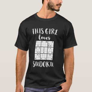 Camiseta Garota Sudoku Amante Quebra-Cabeça Resolvendo Sudo