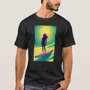Camiseta Garota Surfergirl Mulher surfboard levava férias n