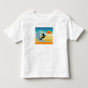 Camiseta Garota Surfista Pôr do Sol Vintage