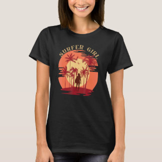 Camiseta Garota Surfista Vintage Surfista Para Homens Mulhe