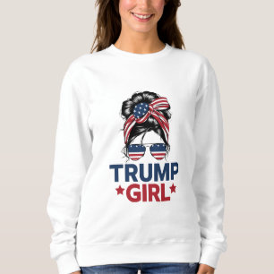 Camiseta Garota Trump Coque Desgrenhado Trump Eleição 2024 