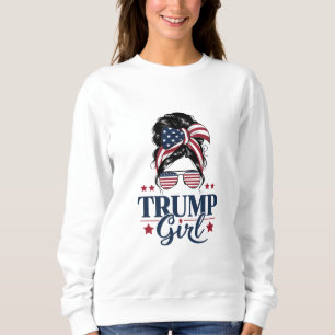 Camiseta Garota Trump Coque Desgrenhado Trump Eleição 2024 