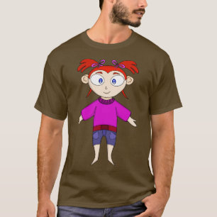 Camiseta Garota Vestindo roupas confortáveis e rabos de por