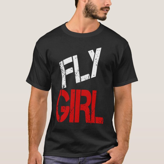 Camiseta Garota Voadora 80s 90s Old School Para mulheres Ho (Frente)