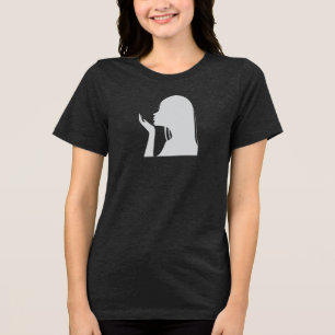 Camiseta Garota Whimsical Soprando Na Palma Da Silhueta