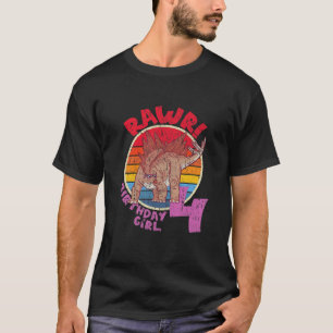Camiseta Garotas 4 De Aniversário Eu Rawr! Stegosaurus I Fa