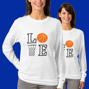 Camiseta Garotas adoram basquete, jogador de basquete prese