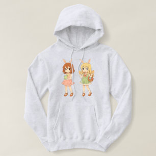 Camiseta Garotas anime fofas de coelho da Páscoa