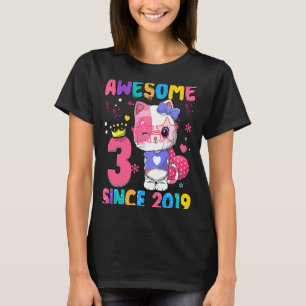 Camiseta Garotas aniversário de 3 anos de 3 Anos Garotas Bo