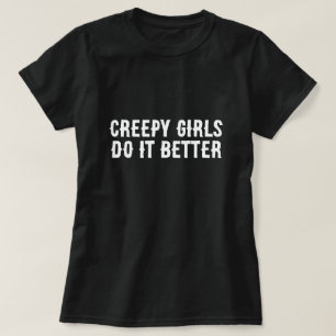 Camiseta Garotas assustadoras fazem melhor no Dia das Bruxa