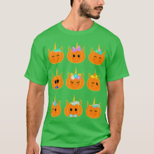 Camiseta Garotas bonitas do Unicórnio abrigam abóbora para