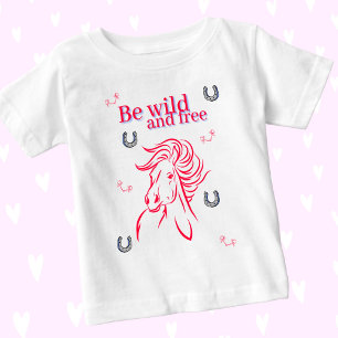 Camiseta Garotas bonitas são selvagens e cavalos decorativ