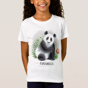 Camiseta garotas bonitinhas amantes do urso panda adicionam