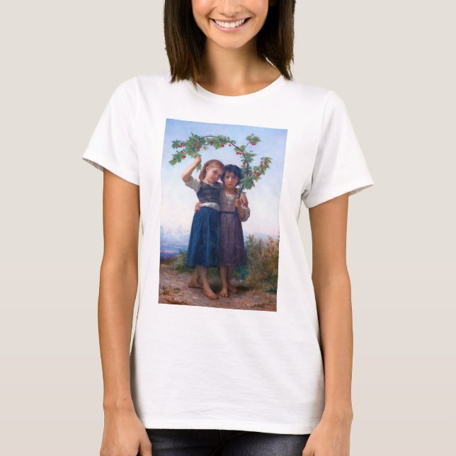 Camiseta Garotas com o Ramal de Cereja, Bouguereau (Frente)