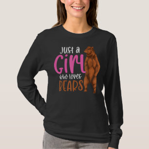 Camiseta Garotas de Animais Florestais Ursos-Marrons