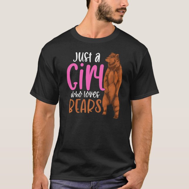 Camiseta Garotas de Animais Florestais Ursos-Marrons (Frente)