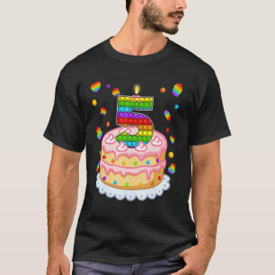 Camiseta Garotas de Bolo de Bolo de 5 de Aniversário de pop