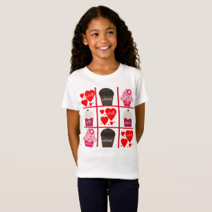 Camiseta Garotas de coleção de expressões para crianças