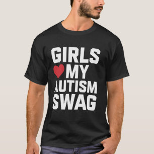 Camiseta Garotas de Swag do Autismo Amam Meu Mês de Conscie