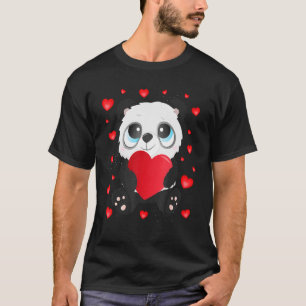 Camiseta Garotas do Dia de os namorados Panda Meninas Crian