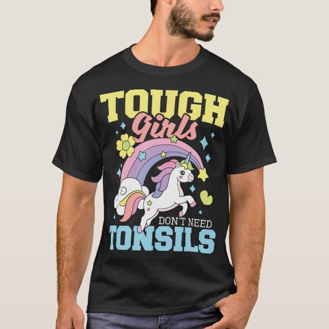 Camiseta Garotas Duras Não Precisam De Tonsils - Tonsillect (Frente)