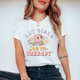 Camiseta Garotas Gatas Vão à Terapia Saúde Mental Retrô