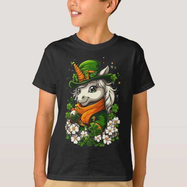 Camiseta Garotas Rapazes Crianças Leprechaun St Patricks Da (Frente)