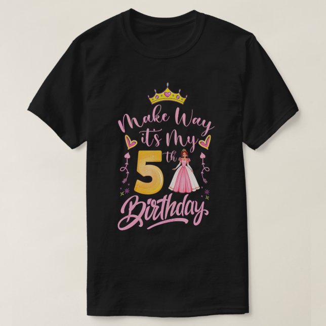 Camiseta garotinha rosa feito como é meu 5 (Frente do Design)