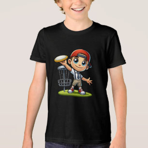 Camiseta Garotinho Bonito Jogando Golfe De Disco