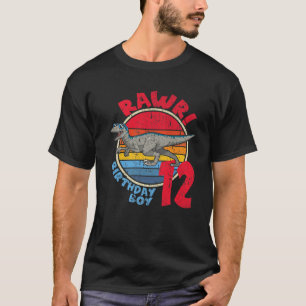 Camiseta Garoto 12 Aniversário Eu Rawr! Mães da família Vel