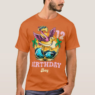 Camiseta Garoto 12 de aniversário de Flamingo