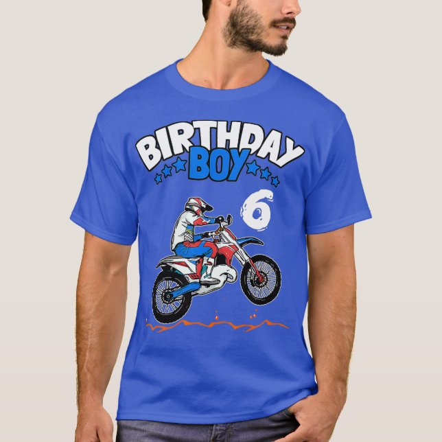 Camiseta Garoto 6 de Aniversário, Crianças De Bicicletas De (Frente)