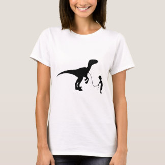 Camiseta Garoto Andando De Pet Velocoraptor Dinasour Engraç