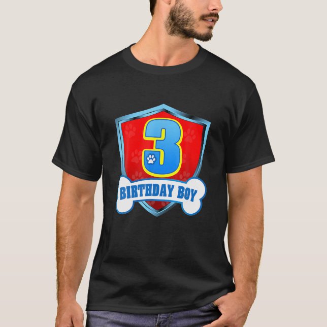 Camiseta Garoto aniversário de 3 anos de 3 anos de idade, c (Frente)
