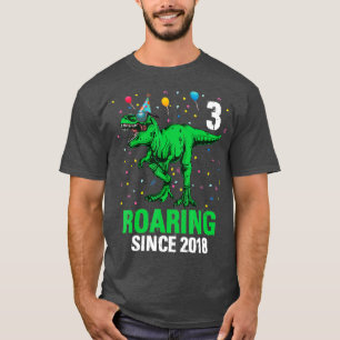 Camiseta Garoto aniversário de 3 anos de 3 anos Toddler Din