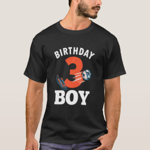 Camiseta Garoto aniversário de 3 anos de futebol de 3 anos