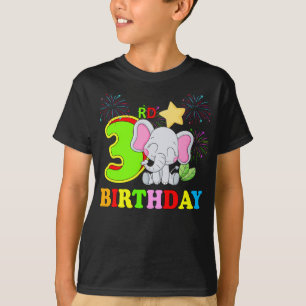 Camiseta Garoto aniversário de 3 anos Feliz Filha de Elefan