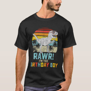 Camiseta Garoto aniversário de criança Dino Rex Dinossauros
