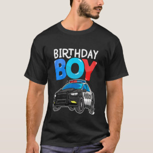 Camiseta Garoto aniversário de criança Policial Carro Polic