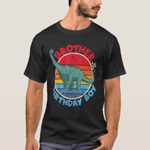 Camiseta Garoto Aniversário Eu Irmão I Brachiosaurus I Mães