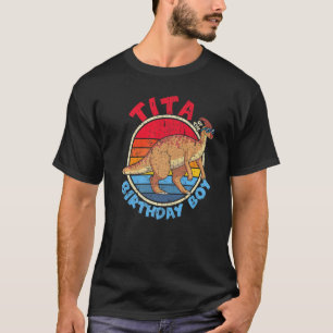 Camiseta Garoto Aniversário Eu Tita I Parasaurolophus I Fam