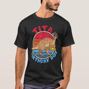 Camiseta Garoto Aniversário Eu Tita I Parasaurolophus I Fam