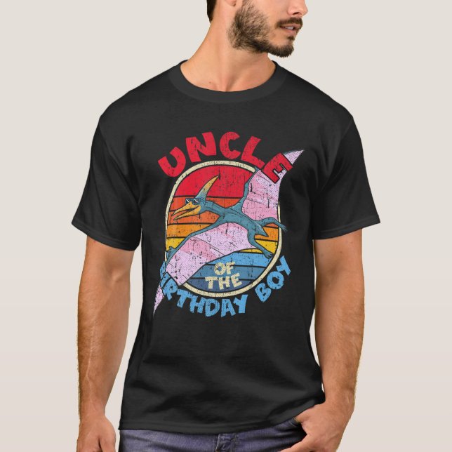 Camiseta Garoto Aniversário Tio I Pterodactylus I Family Ma (Frente)