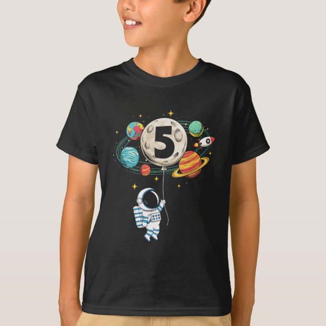 Camiseta Garoto Astronauta Astronauta de 5 Anos Nascimento  (Frente)