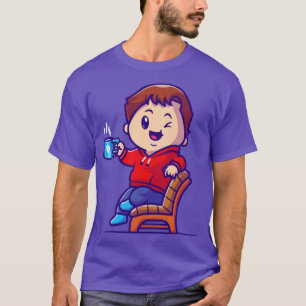 Camiseta Garoto Bonito Bebe Café Quente Na Cartografia Da C