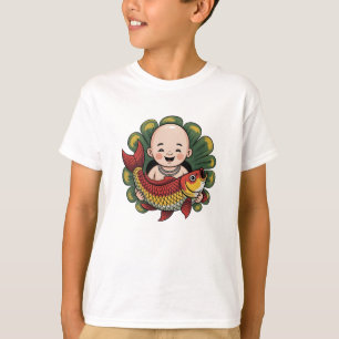 Camiseta   Garoto Bonito com Lucky Koi