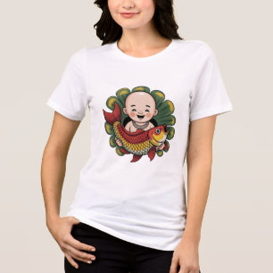 Camiseta   Garoto Bonito com Lucky Koi