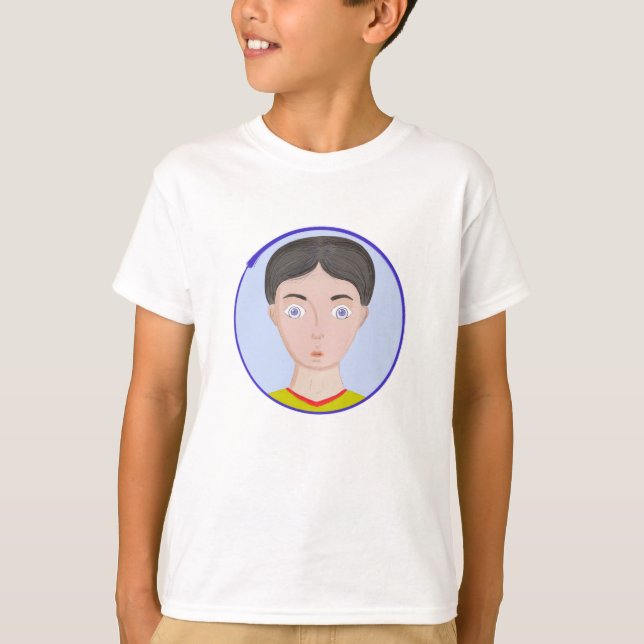 Camiseta Garoto Bonito com Olhos Enormes (Frente)